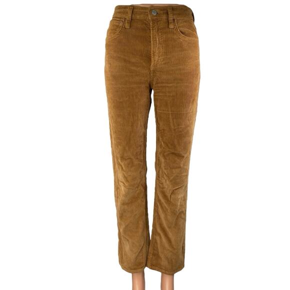 Denim Forum The Arlo High Rise Women's Tan Corduroy Trousers Pants Size 24 - Picture 1 of 5